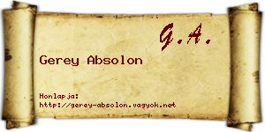 Gerey Absolon névjegykártya